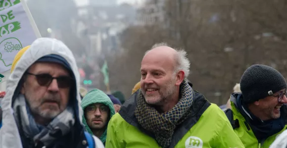 Alexandre Verhamme sur le parcours de la Marche pour le climat