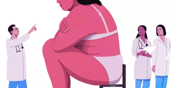 Illustration sur la grossophobie et les discriminations médicales