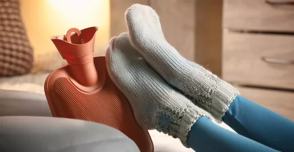grosses chaussette et bouillotte