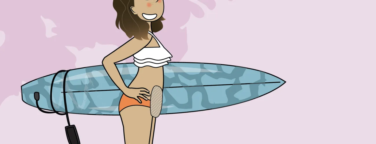fille qui fait du surf
