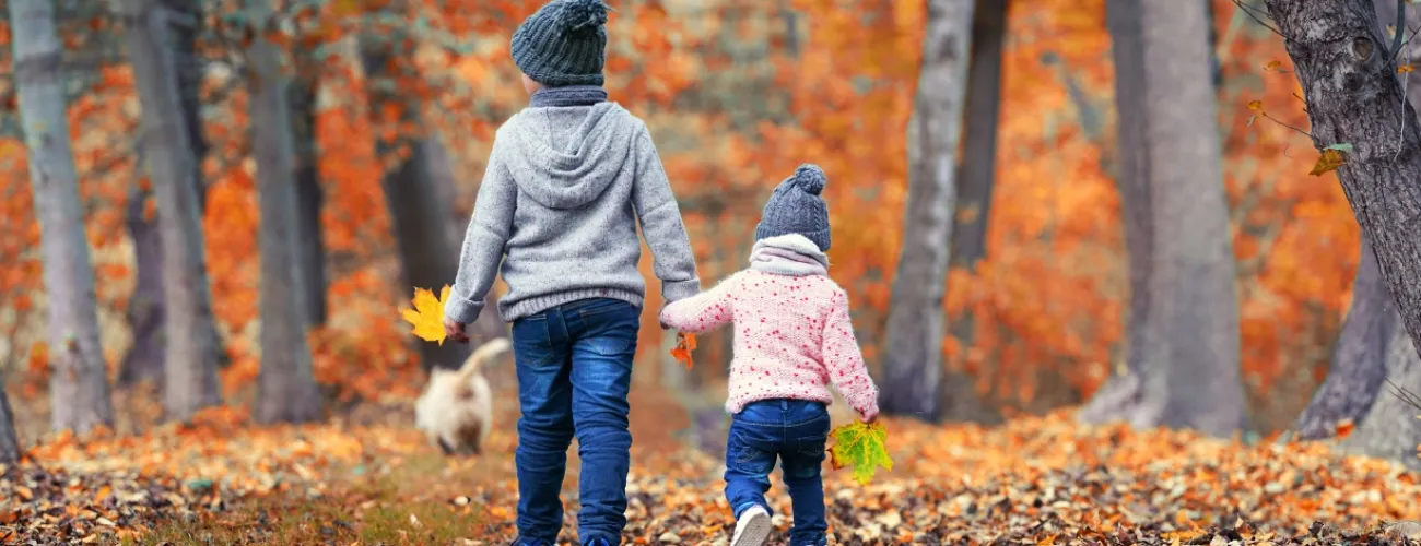 Deux enfants dans une forêt