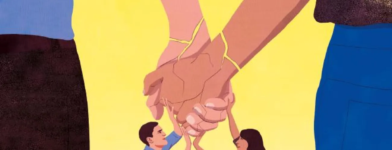 Illustration de deux personnes qui se tiennent la main