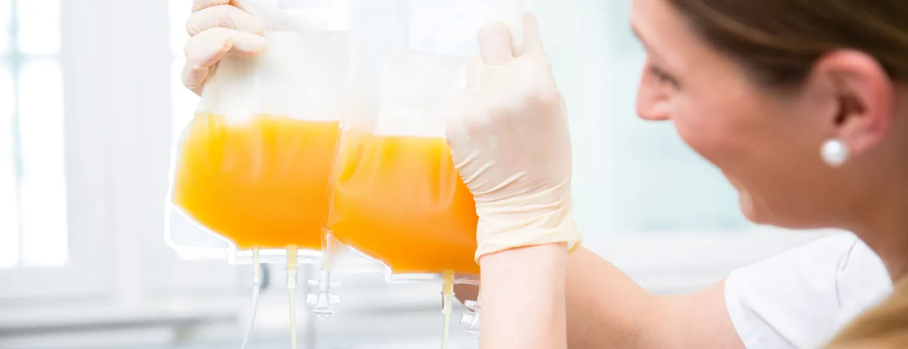 Don de plasma, pochette de couleur jaune