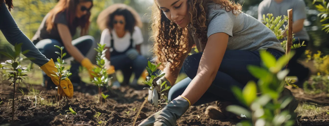 Des jeunes plantent des arbres
