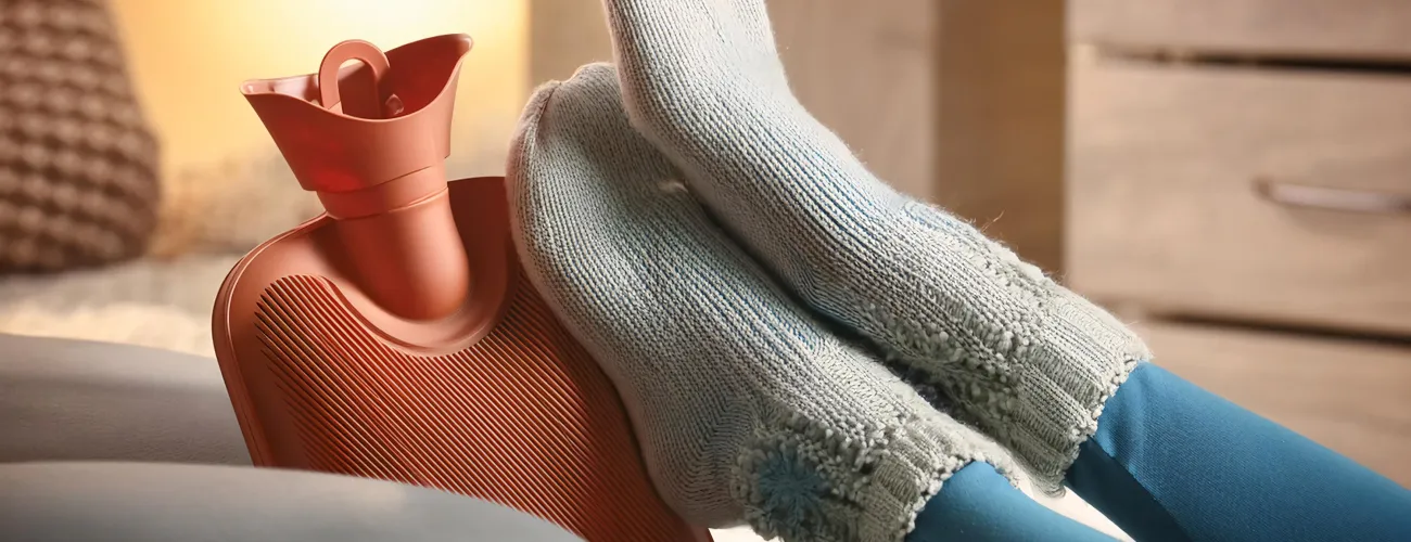 grosses chaussette et bouillotte