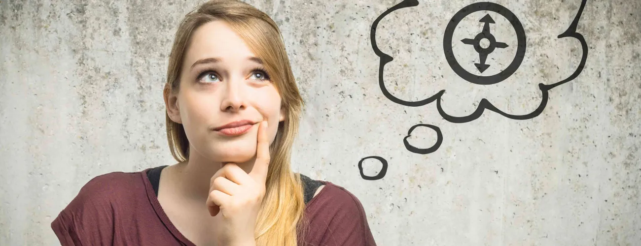 Une jeune femme s'interroge sur son avenir.