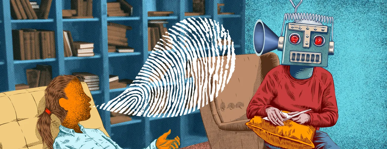 Une jeune se confie à l'IA