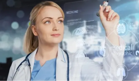 medecin travaillant avec un ia